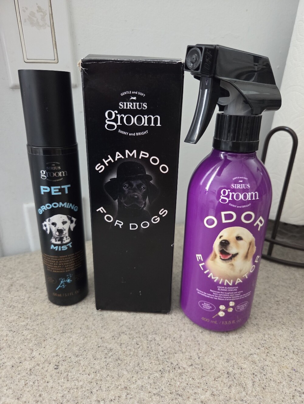 Avon Sirius Groom Dog Shampoo, Grooming Mist & Odor Eliminator Baby Powder Scent